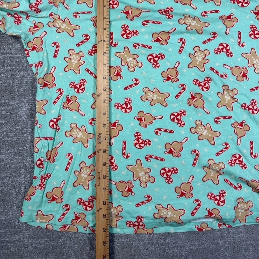 Disney Gingerbread Candy Cane Mickey Mouse Adult PJ Set Womens Size XL - Picture 3 of 9